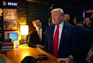 Donald Trump visits a cryptocurrency-themed bar called Pubkey in the West Village on September 18, 2024 in New York City.